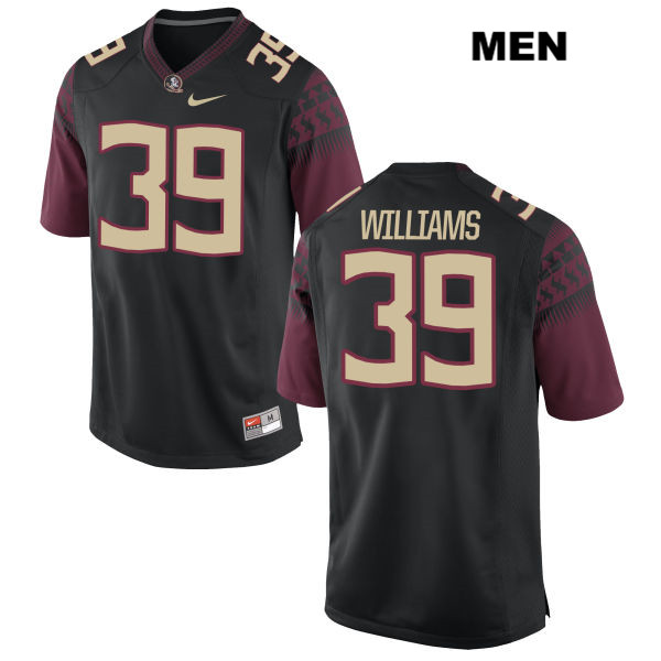 Men's NCAA Nike Florida State Seminoles #39 Claudio Williams College Black Stitched Authentic Football Jersey XJC1169GC